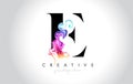 E Vibrant Creative Leter Logo Design with Colorful Smoke Ink Flo Royalty Free Stock Photo