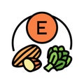 e vitamin color icon vector illustration