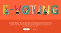 E-voting Concept Web Banner in Flat Design