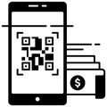 E-wakllet QR code payment Solid illustration