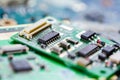 E-waste electronic, computer circuit cpu chip mainboard Royalty Free Stock Photo