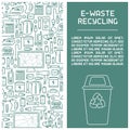 E-waste ready booklet concept with old appliances and inscription Royalty Free Stock Photo