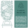 E-waste ready booklet concept with old appliances and inscription Royalty Free Stock Photo