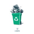 E-Waste in Recycling Bin Royalty Free Stock Photo