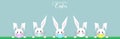 Bunny Easter set, white rabbit Wear a protective colorful face mask against covid-19. Coronavirus alert for Happy Easter card