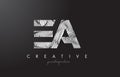 EA E A Letter Logo with Zebra Lines Texture Design Vector.