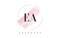 EA E A Watercolor Letter Logo Design with Circular Brush Pattern