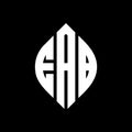 EAB circle letter logo design with circle and ellipse shape. EAB ellipse letters with typographic style. The three initials form a Royalty Free Stock Photo