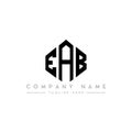 EAB letter logo design with polygon shape. EAB polygon and cube shape logo design. EAB hexagon vector logo template white and Royalty Free Stock Photo