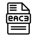 Eac3 file type icons. Audio extension icon outline design. Vector Illustrations