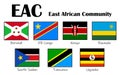EAC, flags of the East African Community Royalty Free Stock Photo