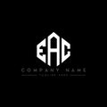 EAC letter logo design with polygon shape. EAC polygon and cube shape logo design. EAC hexagon vector logo template white and Royalty Free Stock Photo
