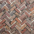 Each brick is outlined with a lighter-colored grout, enhancing the arrangement Royalty Free Stock Photo