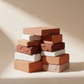 Each brick shows a slightly rough texture typical of fired clay Royalty Free Stock Photo