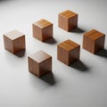 Each cube features a uniform wood grain texture and a natural Royalty Free Stock Photo