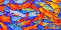 Brushstrokes of Bliss: Expressive Digital Fish Art Collection Royalty Free Stock Photo