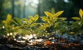 Each leaf, delicately outlined by the radiant backlight, reveals its unique contours and intricate patterns, Generative AI