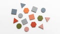 Each shape is uniformly sized and has a matte finish, contributing Royalty Free Stock Photo