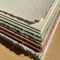 Each sheet displays a slightly rough textured finish with deckled edges Royalty Free Stock Photo