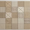 Each square features distinct patterns using woven materials Royalty Free Stock Photo