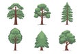 set or bundle of cartoon tree vector