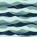 Each wave is separated by thin white lines, adding definition to the pattern Royalty Free Stock Photo
