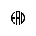 EAD Circle Emblem Abstract Monogram Letter Mark Vector Logo Template