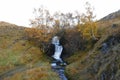 Eadar A\' Chalda Waterfall on Allt a\' Chalda Beag nearArdvreck Castle, Loch Assynt, Sutherland, Scotland, UK Royalty Free Stock Photo