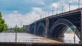 Eads Bridge over Mississippi River in Saint Louis - ST. LOUIS, USA - JUNE 19, 2019