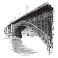 Eads Bridge, vintage illustration Royalty Free Stock Photo