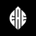 EAE circle letter logo design with circle and ellipse shape. EAE ellipse letters with typographic style. The three initials form a Royalty Free Stock Photo