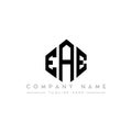 EAE letter logo design with polygon shape. EAE polygon and cube shape logo design. EAE hexagon vector logo template white and Royalty Free Stock Photo
