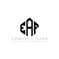 EAF letter logo design with polygon shape. EAF polygon and cube shape logo design. EAF hexagon vector logo template white and Royalty Free Stock Photo