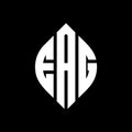EAG circle letter logo design with circle and ellipse shape. EAG ellipse letters with typographic style. The three initials form a Royalty Free Stock Photo