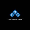EAG letter logo design on BLACK background. EAG creative initials letter logo concept. EAG letter design Royalty Free Stock Photo