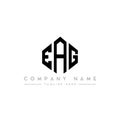 EAG letter logo design with polygon shape. EAG polygon and cube shape logo design. EAG hexagon vector logo template white and Royalty Free Stock Photo