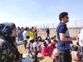 Bengaluru India February 20, 2019 Eager and excited crowd looking at an air show