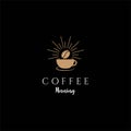 Sun Sunrise Morning Coffee Mug Cafe Restaurant Shop Logo Design Vector