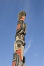 Eagle Above Raven Above Bear - Carver: Leonard Paquette 1989. Cowichan Valley, Vancouver Island, British Columbia, Canada Royalty Free Stock Photo