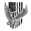 Eagle on american flag background. Design element for logo, emblem, sign, poster, t shirt. Vector illustration1 Royalty Free Stock Photo