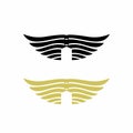 eagle, angel, and demon wing logo and icon