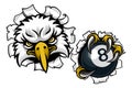 Eagle Pool 8 Ball Billiards Mascot Cartoon