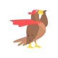 Eagle Animal Dressed As Superhero With A Cape Comic Masked Vigilante Geometric Character