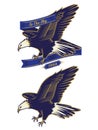 Eagle Fly Side Ribbon vector design iilustration