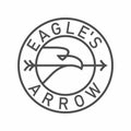 Eagle hold arrow in beak emblem in circle Royalty Free Stock Photo
