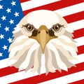 Eagle on the background of the American flag vector illustration flat Royalty Free Stock Photo
