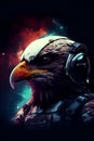 Eagle on the background of space, Generative AI Royalty Free Stock Photo