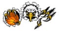 Eagle Basketball Cartoon Mascot Tearing Background