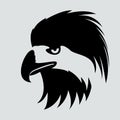 Eagle bird head,  vector illustration, black silhouette Royalty Free Stock Photo