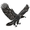 Eagle. Eagle. Bird of prey. Black and white vector illustration Royalty Free Stock Photo